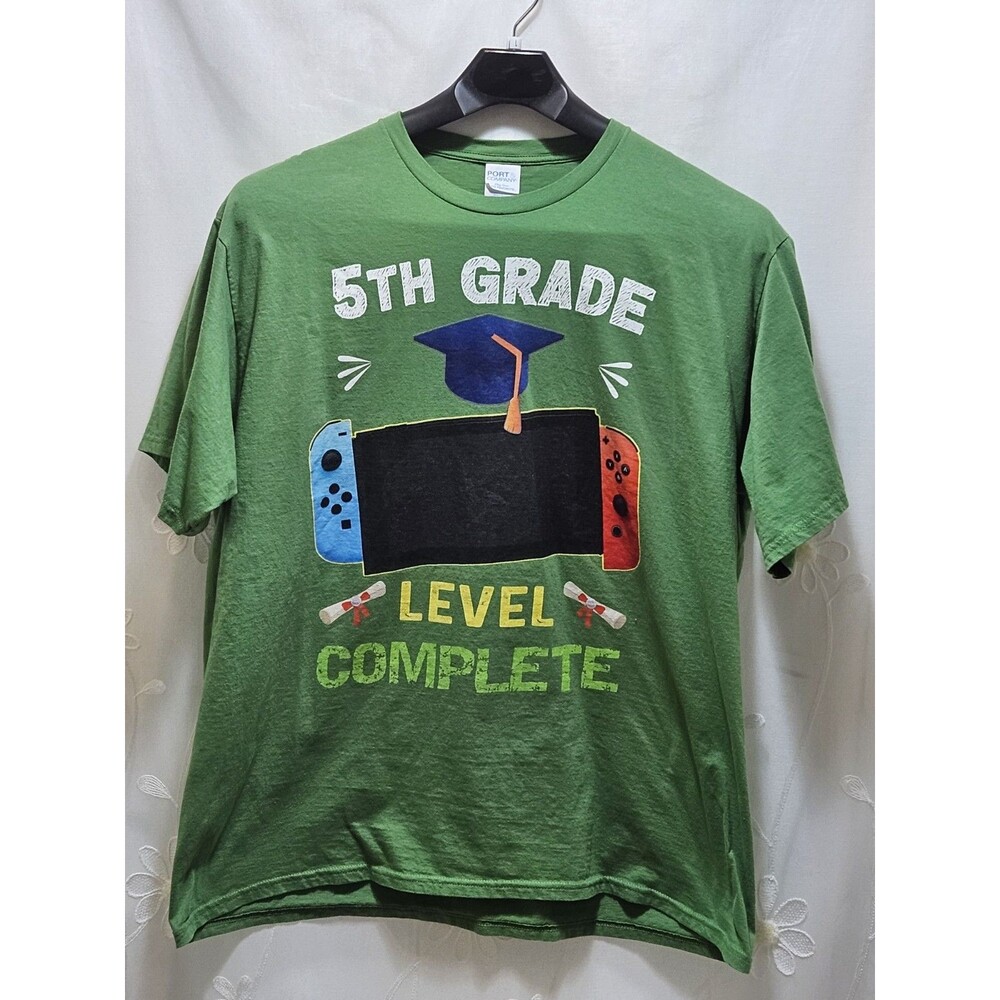 Port & Company Kids 2XL Green Shirt Gamer Nintendo Switch Graphic Retro Unique